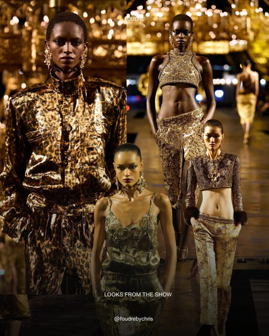 Foudre post, Saint Laurent SS27: a golden goodbye slide 4