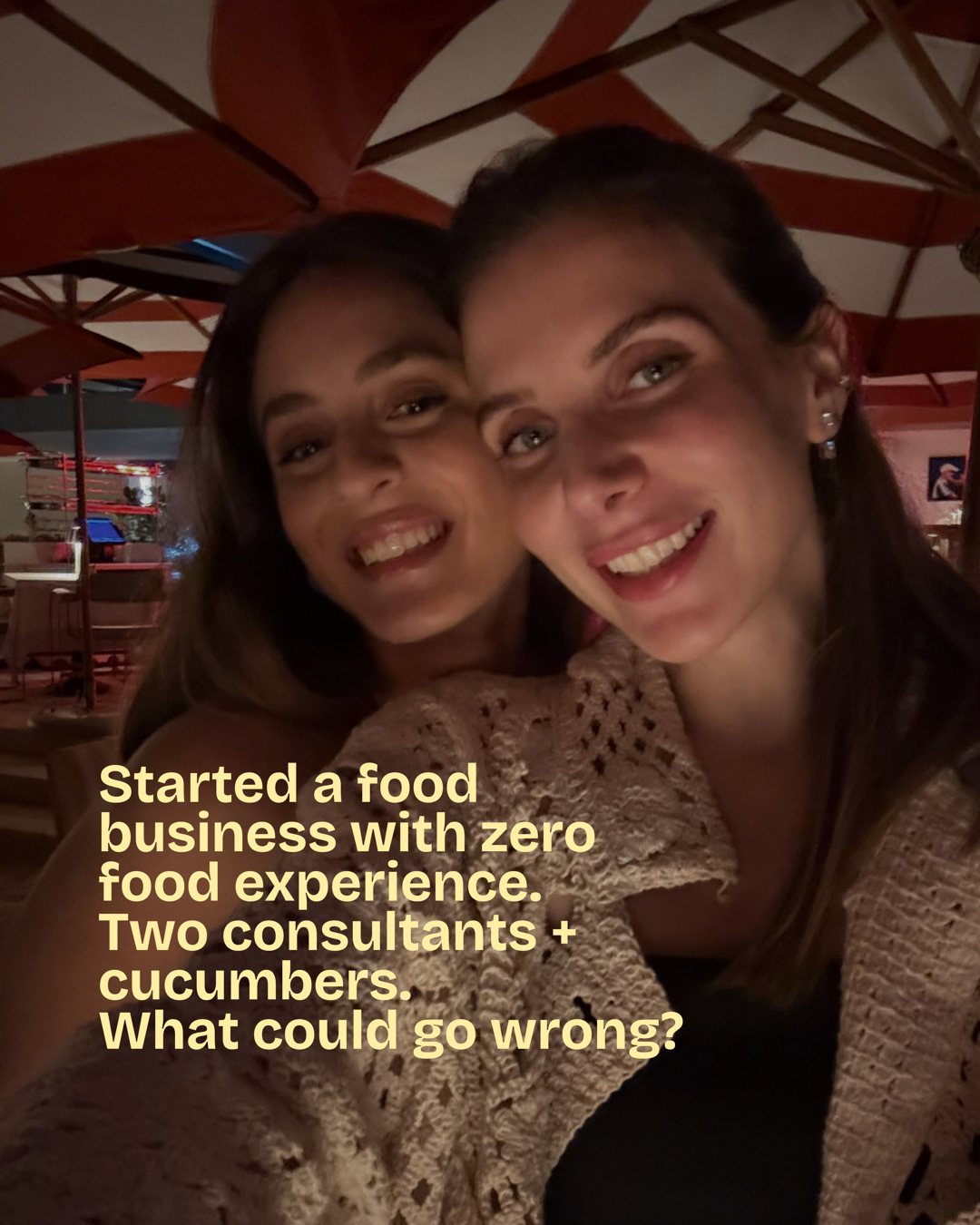 Pickilini founder carousel slide 2: Zero food experience