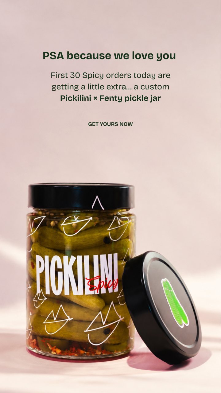 Pickilini x Fenty Spicy jar promo